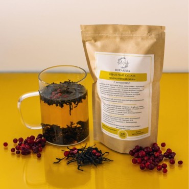 Иван-чай с брусникой молекулярной сушки, среднелистовой, слабоферментированный, 100 гр. Иван-чай с брусникой молекулярной сушки, среднелистовой, слабоферментированный, 100 гр.