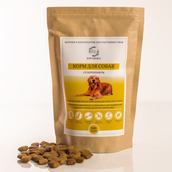 Сухой корм для собак Суперпремиум, веганский, сыроедный, беззерновой, без глютена, 300 гр.