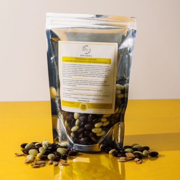 Тыквенные семечки в белом, молочном и тёмном шоколаде, 250 гр.